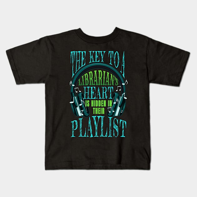 Librarian Heart Music Kids T-Shirt by jeric020290